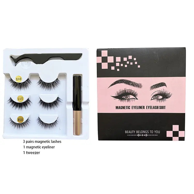 Wholesale Magnetic Eyelashes With Eyeliner Private Label Waterproof Eyeliner 5D Faux Mink Magnetic Lashes