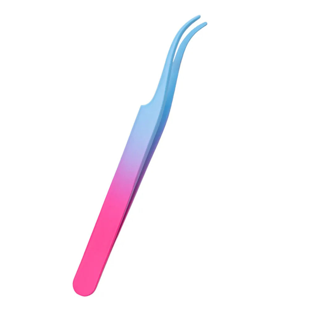 New DIY Eyelash Applicator Tool Curved Stainless Steel Lash Tweezers for Easy Lashes Application and Removal