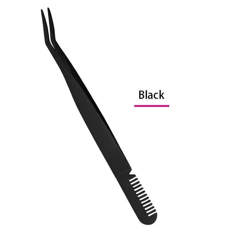 Beauty Tools 2021 Popular Pink White Black Eyelash Curler With Comb Slanted Eyebrow Tweezers