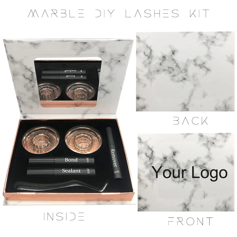 2022 Private Label DIY Lashes Kit Wholesale Curved Pre-Cut Cluster DIY Eyelash Extension Kit