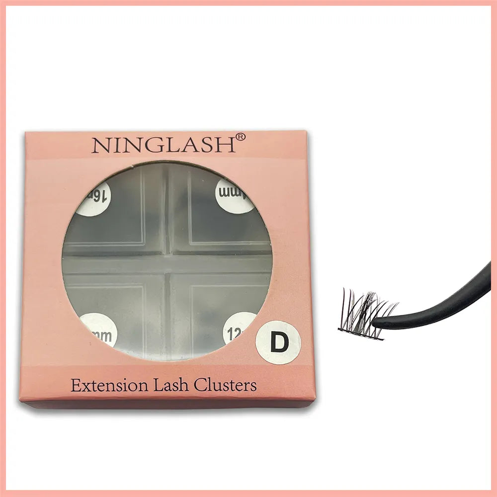 NINGLASH Individual Eyelash Extensions Kit 0.03mm Korean PBT Superthin Band with Natural Wispy DIY Lash 0.07mm Thickness