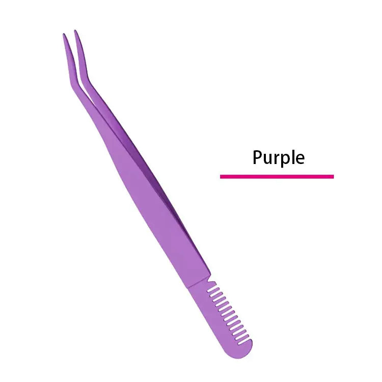 Beauty Tools 2021 Popular Pink White Black Eyelash Curler With Comb Slanted Eyebrow Tweezers