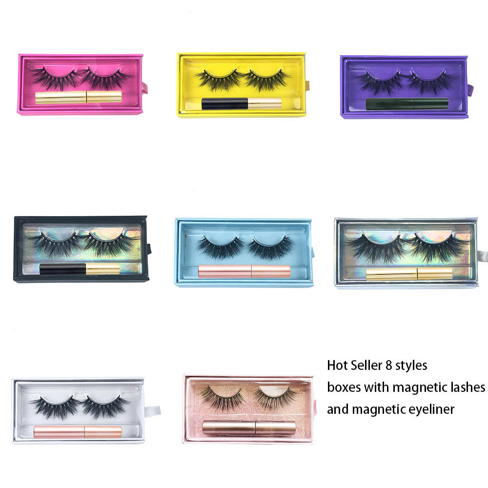 Make up 5D Posticos Kit Cilios Magnetic Liquid Eyeliner Magnetic Eyelashes Tray Set Vendor