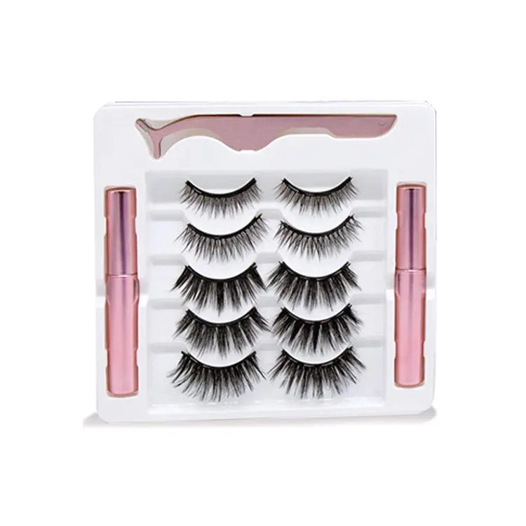 Wholesale Magnetic Eyelashes With Eyeliner Private Label Waterproof Eyeliner 5D Faux Mink Magnetic Lashes