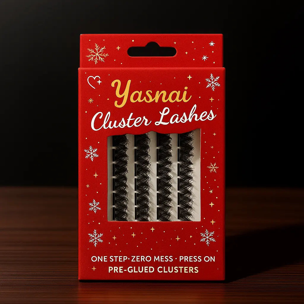 Brown Lash Packaging with Brown Color Lashes Cluster Kits Vendors Dark Brown Lash Clusters Wholesale Glue Free