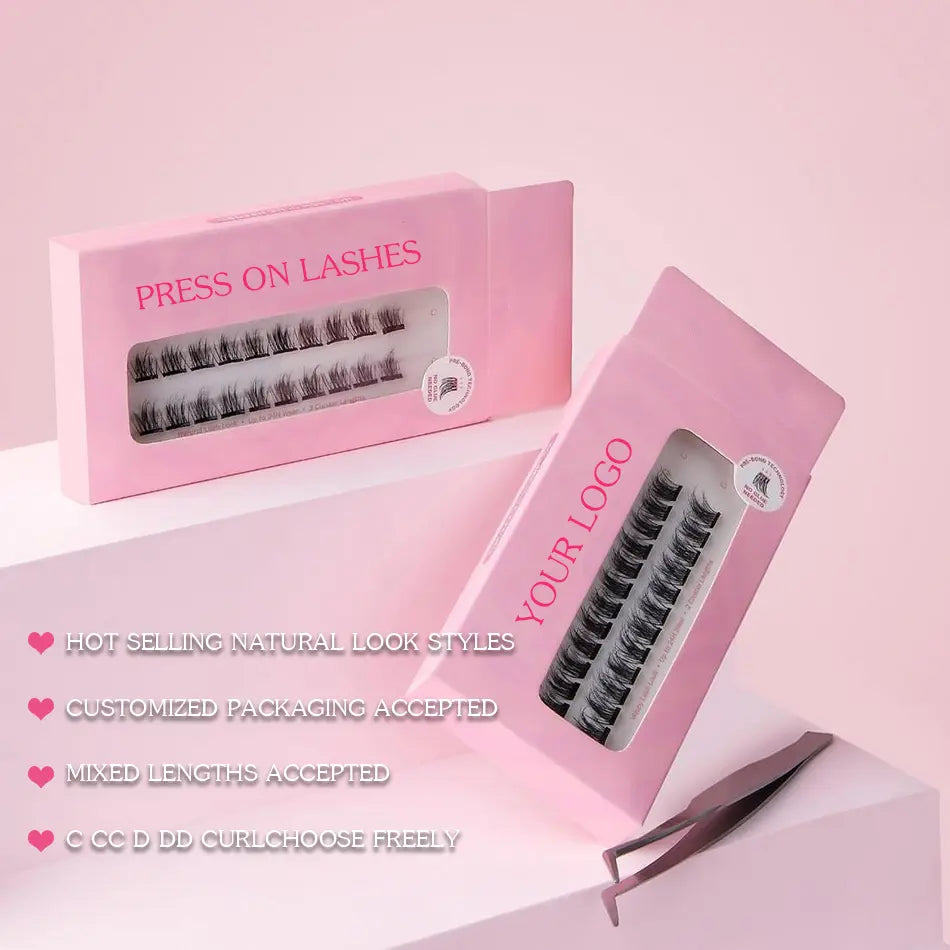 High Quality Self Adhesive DIY Lash Extension Mapping Kit Preglued Cluster Lash Waterproof Glueless Cluster Lashes