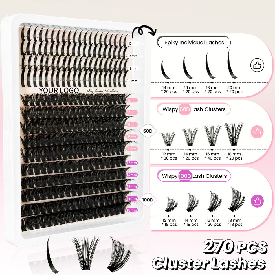Spikes+ 60D + 100D Cluster Lashes