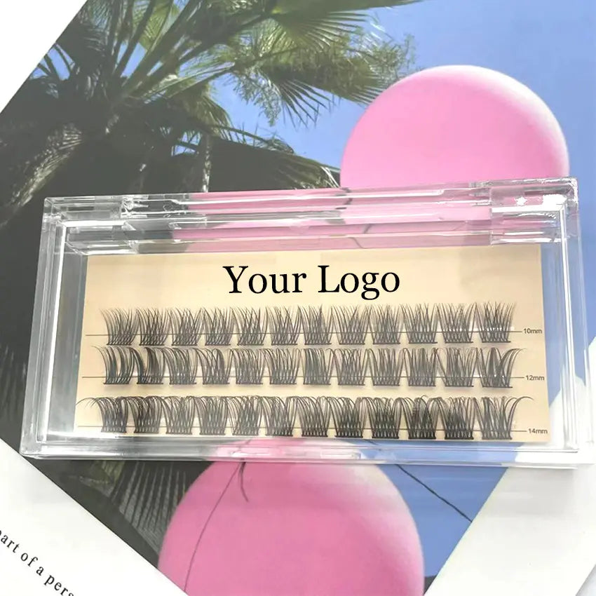 Acrylic Box Diy Lash Extension Custom logo Free Design Box Packaging Segmented Eyelashes 8-16mm.