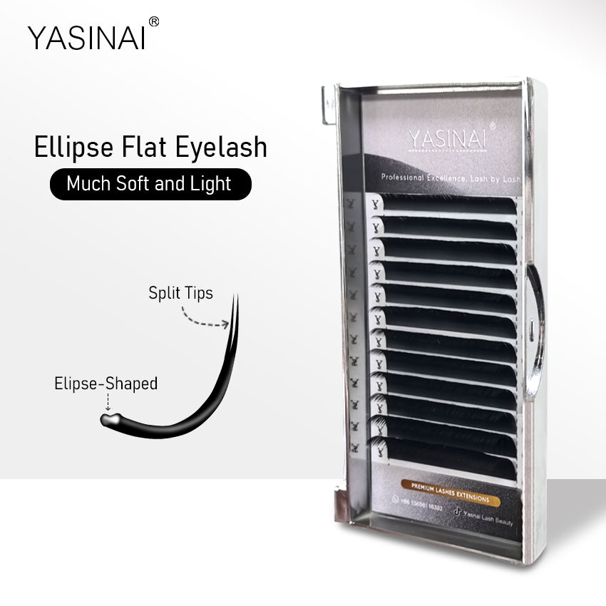 YASNAI Luxury Matte Black Natural Looking Flat Eyelash Extensions