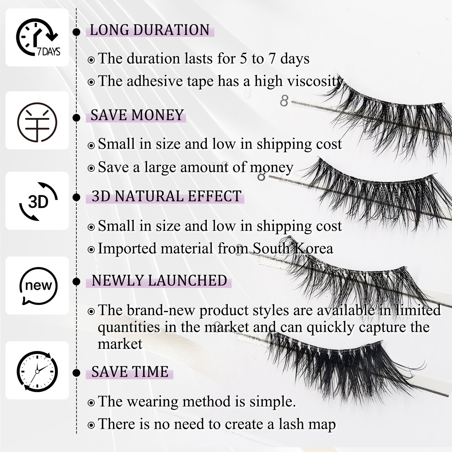 New Hot Selling- Pre Glued Half Lash, 3D Cat Eye