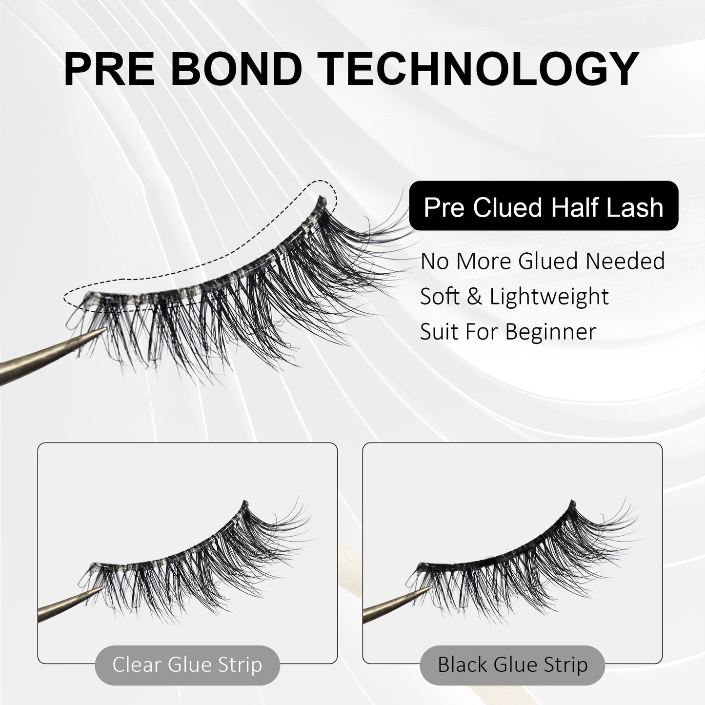 New Hot Selling- Pre Glued Half Lash, 3D Cat Eye