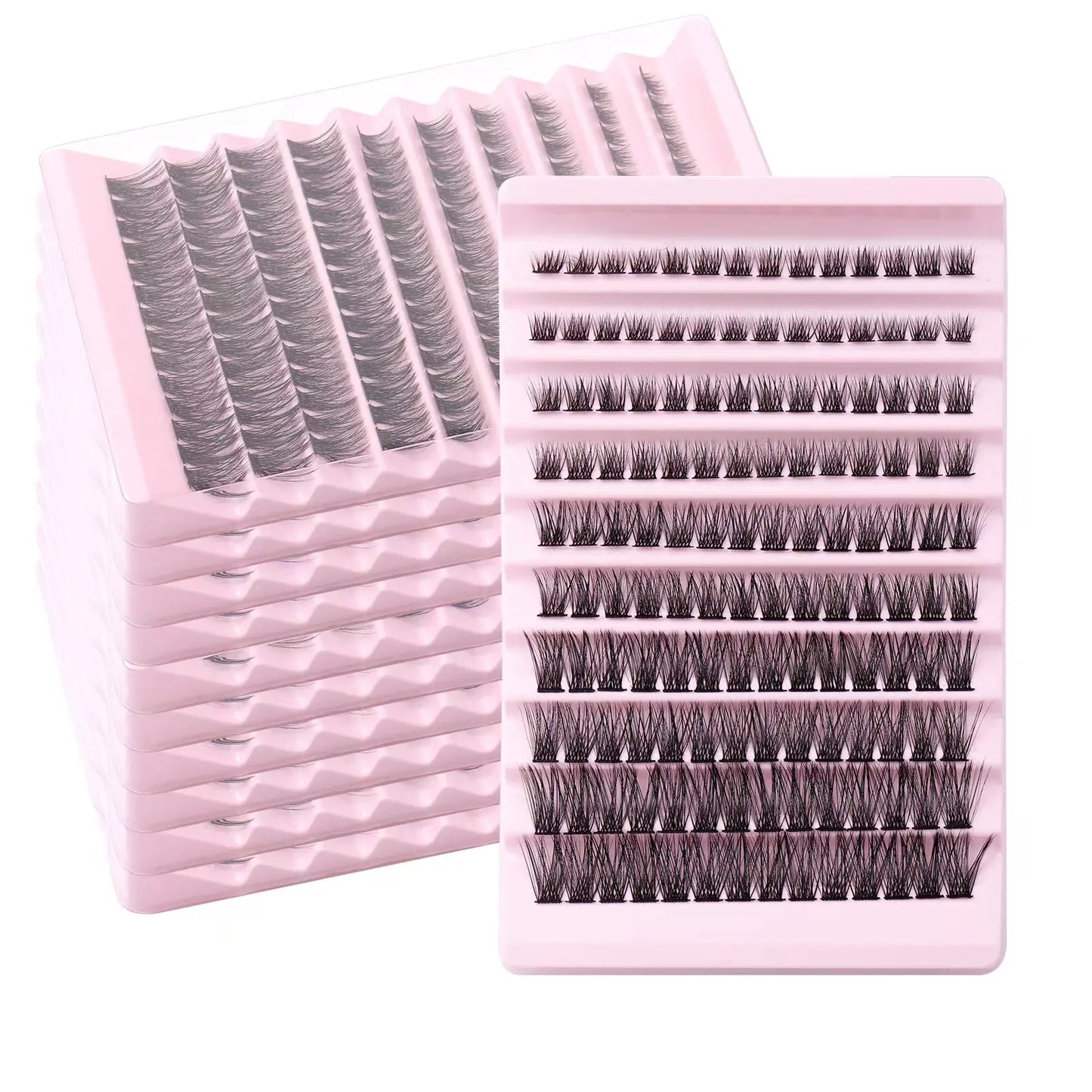 DIY Lash Extension Clusters Fan Eyelashes Packaging Pre-Cut Segmented Eyelashes 8-16mm Fluffy Lash Clusters.