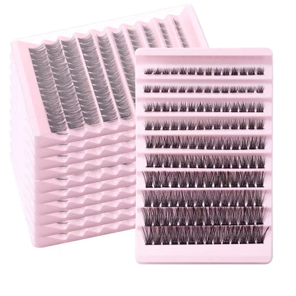 DIY Lash Extension Clusters Fan Eyelashes Packaging Pre-Cut Segmented Eyelashes 8-16mm Fluffy Lash Clusters.