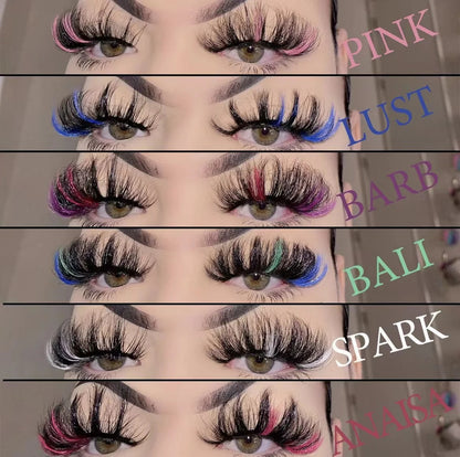 Colored Crossed Mink Strip Eyelash