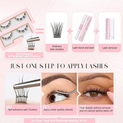 Press On Cluster Lash No Glue Needed Diy Lash