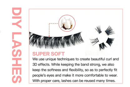 custom lash cluster kit diy Segmented eyelashes