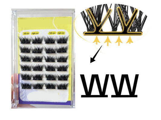 ReusableCat Half Eye Pre-cut Press-on False Eyelash Clusters Kit