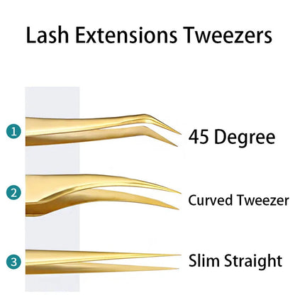Stainless 45 Degree Curved Tweezers