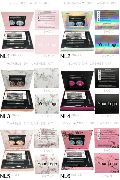 Fan Cluster Eyelashes DIY Lash Extension Kit Pre Cut Eyelash