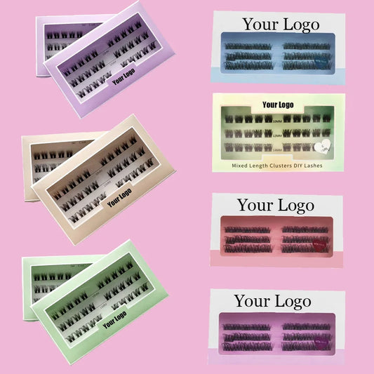 DIY 8mm-16mm C D Curl Super Thin Band Colorful packaging boxes Eyelashes Extension