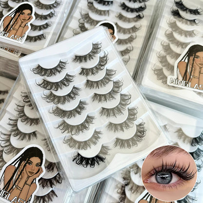 7 Pairs Wet Look Strip Eyelashes