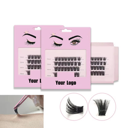 With Tweezer Reusable Pre-bond Glueless Mega Cluster Lashes Kit