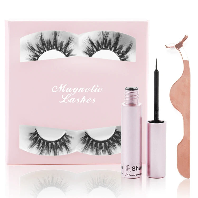 Soft No Glue Magnetic Eyelashes With Tweezers Set
