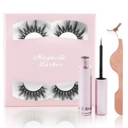 Soft No Glue Magnetic Eyelashes With Tweezers Set