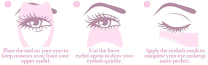 3 In 1 Mascara And Eyeshadow Shield Applicator Guard Applicator Comb