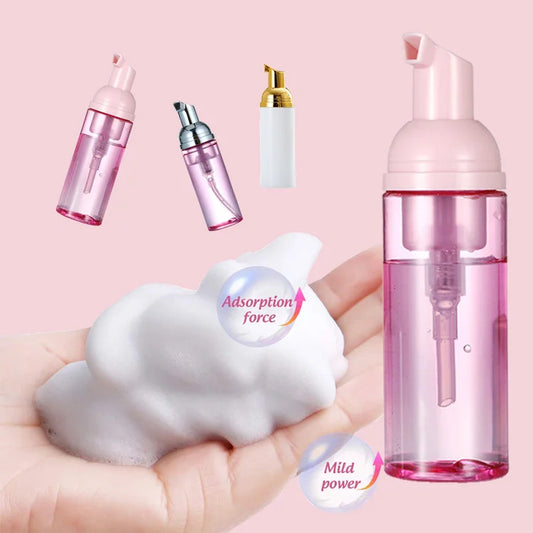 Set Pink Lash Foam Shampoo Brush