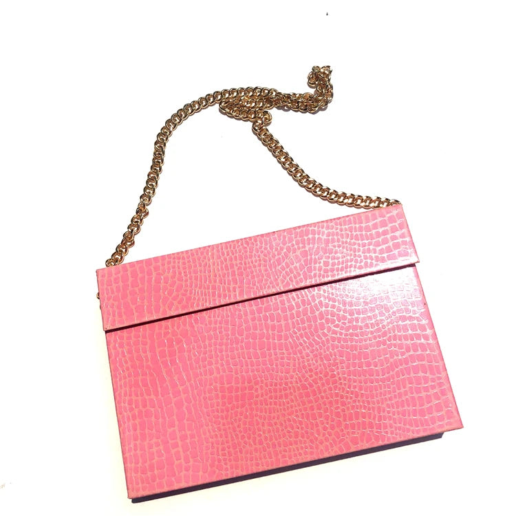 Big  False Lash Purse Bag With Chain Clamshellred