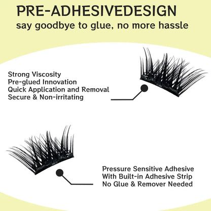 ReusableCat Half Eye Pre-cut Press-on False Eyelash Clusters Kit