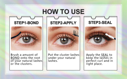 200D Volume Eyelash 14-20mm Wispy Individual Lashes D Curl  Eyelash Fluffy Thick Cluster