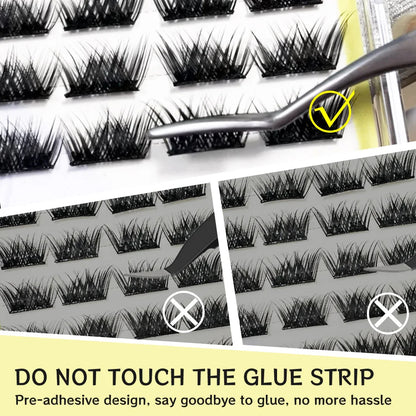 ReusableCat Half Eye Pre-cut Press-on False Eyelash Clusters Kit