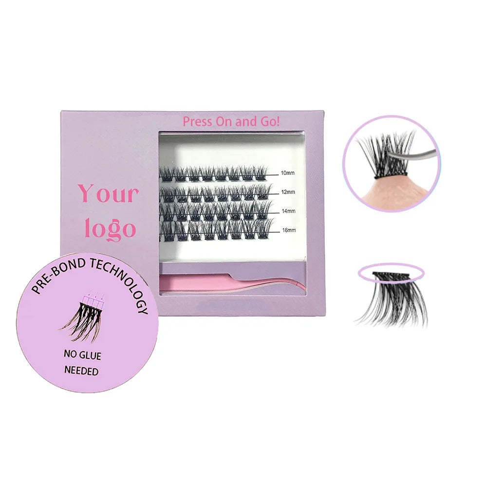 With Tweezes Reusable Pre-bond Glueless Mega Cluster Lashes Kit