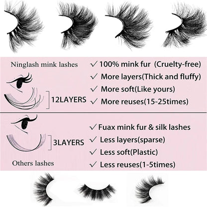 100% Mink Eyelashes  25mm Lashes