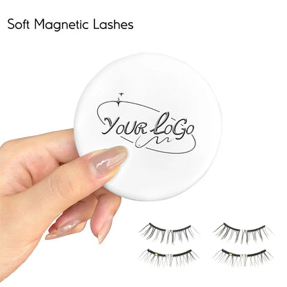 Soft magnetic eyelashes with pink box