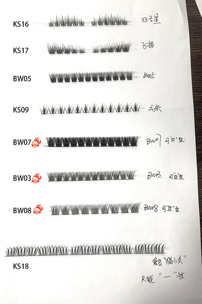 Pre-Glued Cluster Eye Lashes Extensions Natural Press-on Lashes Pre Glued Lash