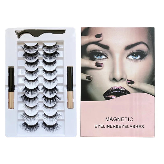 Reusable False Magnetic Eyelashes Kit