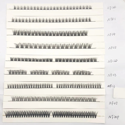 12 Lines Thin Band Cluster Lashes Tray With Acrylic Box