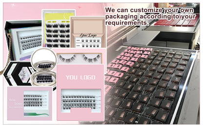With Tweezer Reusable Pre-bond Glueless Mega Cluster Lashes Kit