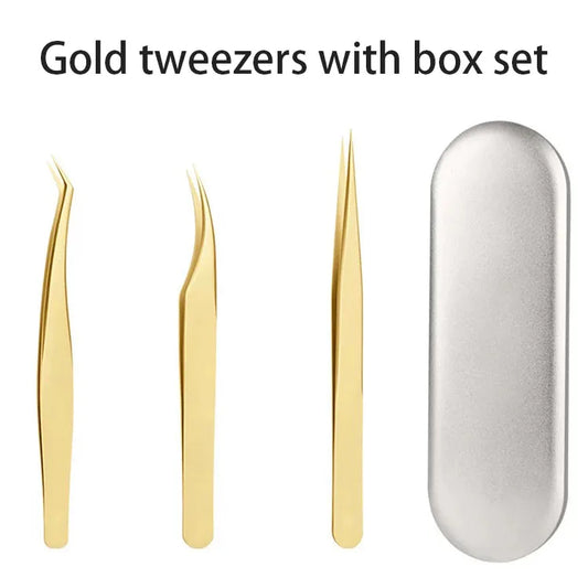 Stainless 45 Degree Curved Tweezers