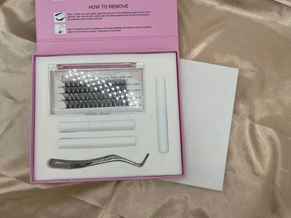 Fan Cluster Eyelashes DIY Lash Extension Kit Pre Cut Eyelash