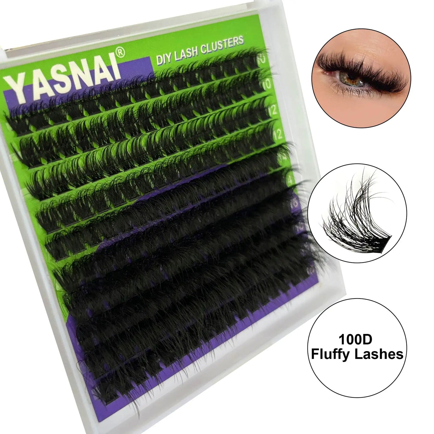 Private Label 100D Fluffy Lashes C D Curl Segment Eyelashes DIY Lash Kit Superfine Band Fluffy Lashes Wholesale