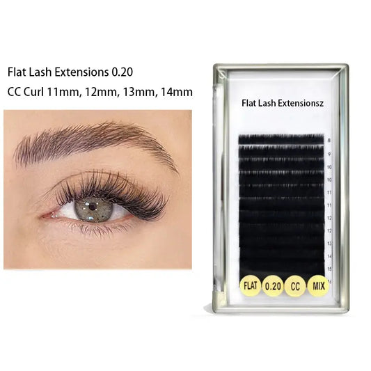 Soft Dark Individual Extension Eyelash 0.20 CC 11Mm-14Mm, Ellipse Flat Eyelash Matte 0.20 Eyelash Extensions No Logo