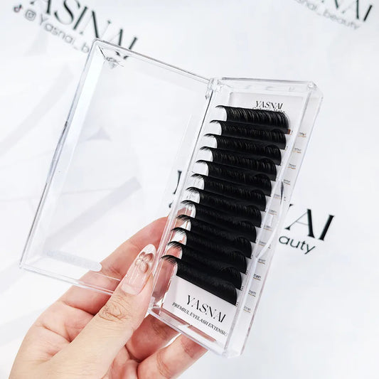 Korean PBT Private Label Super Soft Lash Extensions Cashmere Mega Matte Volume Lash Trays