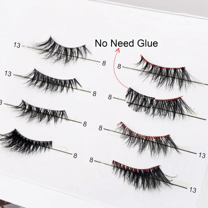 2025 New Half Lash Clear Strip Cat Eye Crossed Light Half Lash With Glue Pre Glue Half Lash