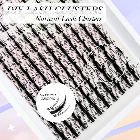 YASNAI Ultra-Thin Invisible Lash Band Cluster Wet-Look Spiky Anime Lashes Extensions Fairy Lash Clusters Manga Eyelash