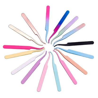 Fiber Lash Tweezers Stainless Steel Lash Tweezers Lash Extension Tweezers Diamond Grip