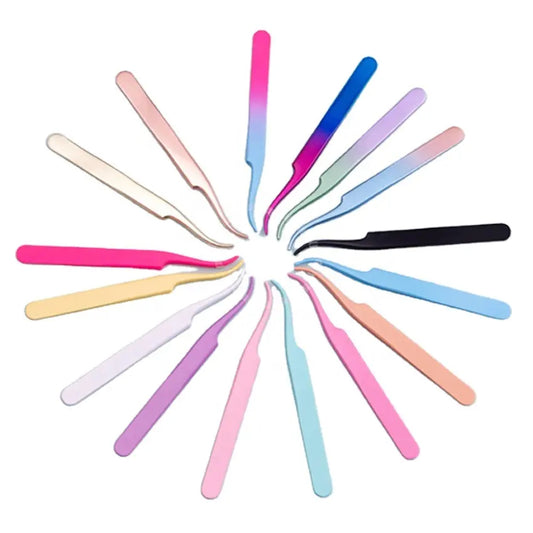 Fiber Lash Tweezers Stainless Steel Lash Tweezers Lash Extension Tweezers Diamond Grip